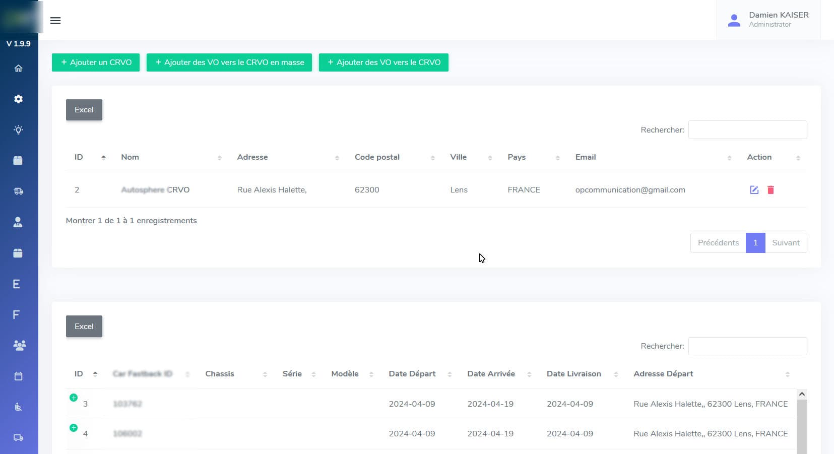 Automatisation des livraisons en un clic dans un mail depuis le CRVO